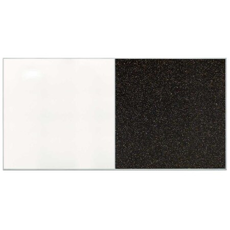 United Visual Products Sliding Door Indoor Enclosed Corkboard, 9 UV9012ACS-WHITE-MEDGRY